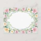 Invitation Carte Postale Ressort Aquarelle Fleur Budget Bébé Fille Douche (Dos)