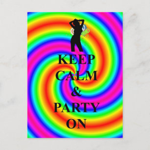 Invitation Carte Postale Restez calme et faites la fête