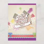 Invitation Carte Postale Retour À La Fête De L'École (Devant)