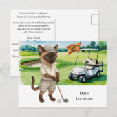 Invitation Carte Postale Retraite de golf pour l'invitation des Amoureux de (Devant / Derrière)