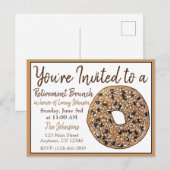 Invitation Carte Postale Retraite Petit Déjeuner Brunch Tout Bagel (Devant / Derrière)