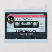 Invitation Carte Postale Retro C Audiotape 50e anniversaire Fête Enregistre (Devant)