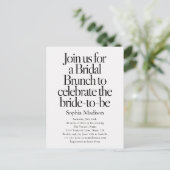 Invitation Carte Postale Retro Editorial Bold Bridal Shower Brunch (Debout devant)
