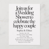 Invitation Carte Postale Retro Editorial Bold Couple Wedding Shower (Devant)