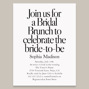 Invitation Carte Postale Retro Editorial Bold Réception de Mariage Brunch