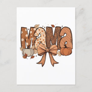 Invitation Carte Postale Retro Mama Coquette Bow Automne Thankgiving Automn