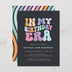 Invitation Carte Postale Retro pastel coloré époque d'anniversaire moderne