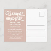 Invitation Carte Postale Retro Script Photo Terracotta Graduate Party (Dos)