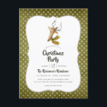 Invitation Carte Postale Retro Vintage Reindeer Noël Party<br><div class="desc">Jolie invitation de fête de Noël Reindeer antique personnalisable à vos spécificités.</div>