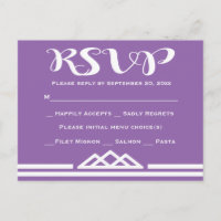 Rétro Violet RSVP Géométrique Triangle Tribal