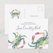 Invitation Carte Postale Réunion de famille côtière, sauvegardez la date (Devant / Derrière)