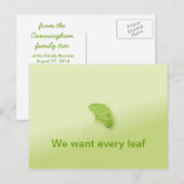 Invitation Carte Postale Réunion de famille Gingko Leaf (Devant / Derrière)