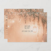 Invitation Carte Postale Rêve rose Forêt rustique RSVP (Devant / Derrière)
