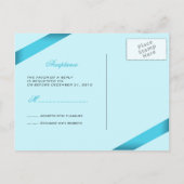 Invitation Carte Postale Ribbon Turquoise RSVP (Dos)