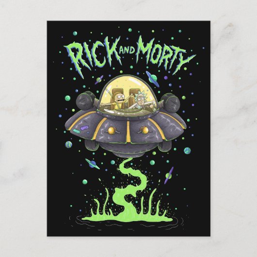 Invitation Carte Postale RICK ET MORTY™ | Graphique de vol spatial illustré (Devant)