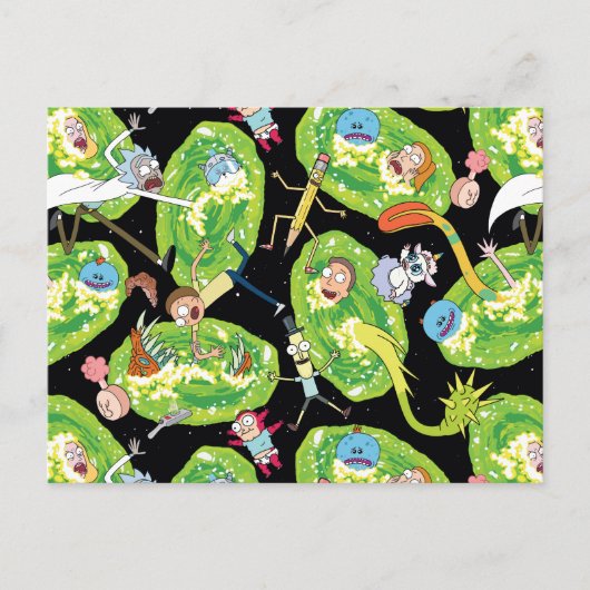 Invitation Carte Postale RICK ET MORTY™ | Motif de portails en panne (Devant)