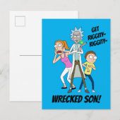 Invitation Carte Postale RICK ET MORTY™ | Rick, Morty et Summer (Devant / Derrière)
