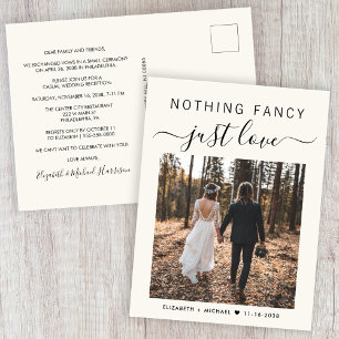 Invitation Carte Postale Rien De Fancy Just Love Photo Mariage Réception