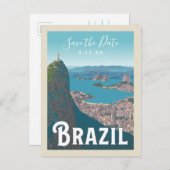 Invitation Carte Postale Rio De Janeiro, Brésil | Save the date (Devant / Derrière)
