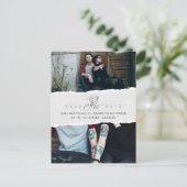 Invitation Carte Postale Ripped Paper Effect Wedding Custom Photo Script (Debout devant)