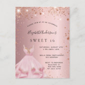 Invitation Carte Postale Robe rose rose rose rose douce 16 (Devant)