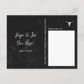 Invitation Carte Postale Rodéo Noir Et Blanc Taureau Enregistrer La Date (Dos)