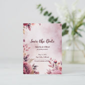 Invitation Carte Postale Romantic Blush Floral Wedding Save the Date (Debout devant)