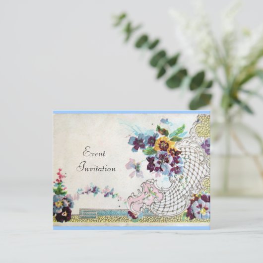 INVITATION CARTE POSTALE ROMANTICA 2 (Debout devant)