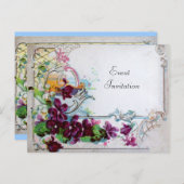 INVITATION CARTE POSTALE ROMANTIQUE 4 (Devant / Derrière)