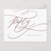 Invitation Carte Postale Romantique Rose Gold Calligraphie Demande de chans (Devant)