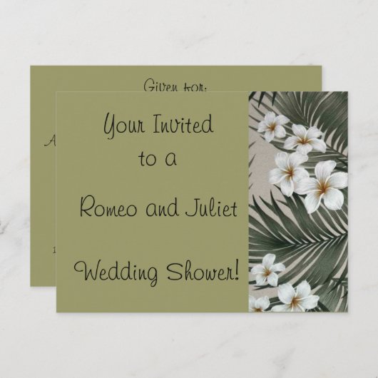 Invitation Carte Postale Romeo et Juliet, Mariage Invite (Devant / Derrière)