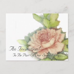 Invitation Carte Postale Rose anglais Une Personnaliser- d'invitation