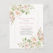 Invitation Carte Postale Rose Aquarelle rose Floral (Devant)