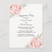 Invitation Carte Postale Rose Aquarelle rose Floral (Devant)