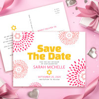 Rose Bat Mitzvah Enregistrez la date Moderne Éclat