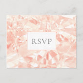 Invitation Carte Postale Rose blanc Cristal Coupe Gemstone Mariage RSVP (Devant)