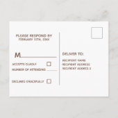 Invitation Carte Postale Rose de bois de grange rustique Mariage floral RSV (Dos)