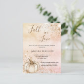 Invitation Carte Postale Rose de douche nuptiale or rustique citrouille tom (Debout devant)
