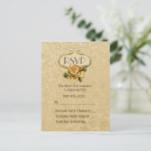 Invitation Carte Postale Rose d'or 50e anniversaire RSVP (Debout devant)