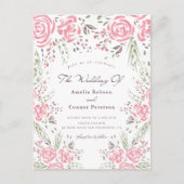 Invitation Carte Postale Rose Elegant Rose Romance Aquarelle (Devant)