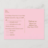 Invitation Carte Postale Rose et or brillant Confetti Points Chic Moderne R (Dos)