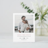 Invitation Carte Postale Rose Gold Photo Enregistrer la date Mariage (Debout devant)