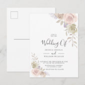Invitation Carte Postale Rose moderne branché Dusty Blush Wedding Invitatio (Devant / Derrière)