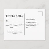 Invitation Carte Postale Rose Red Mariage Repas Choix Rsvp (Dos)