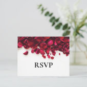 Invitation Carte Postale Rose Red Mariage Repas Choix Rsvp (Debout devant)