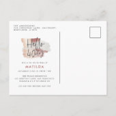 Invitation Carte Postale Rose rose fille or moderne 40e anniversaire (Dos)