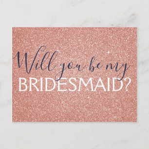 Invitation Carte Postale Rose Rose Gold Marine Bleu Parties scintillant Bri