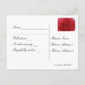 Invitation Carte Postale Rose rouge RSVP (Dos)