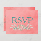 Invitation Carte Postale Rose Rustique RSVP (Devant / Derrière)