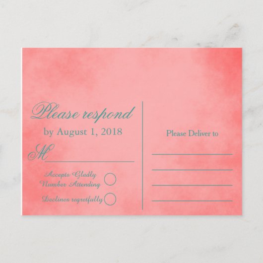 Invitation Carte Postale Rose Rustique RSVP (Dos)